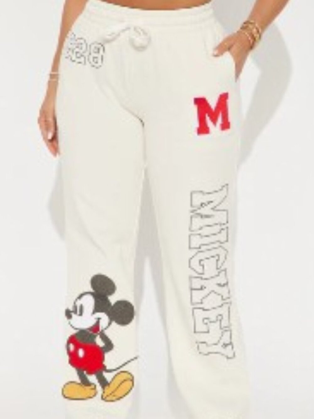 NWT Disney Original Mickey Mouse Cream Sweatpant